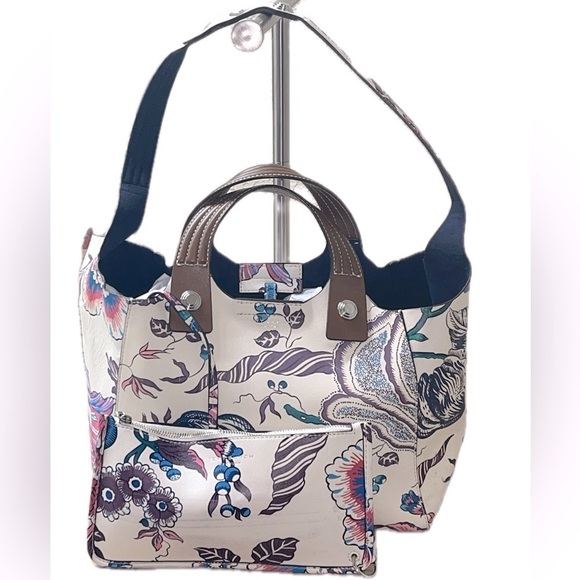 Tory Burch New York Rory Printed Mini Tote - Multi Happy Times W/Pouch - Picture 1 of 15